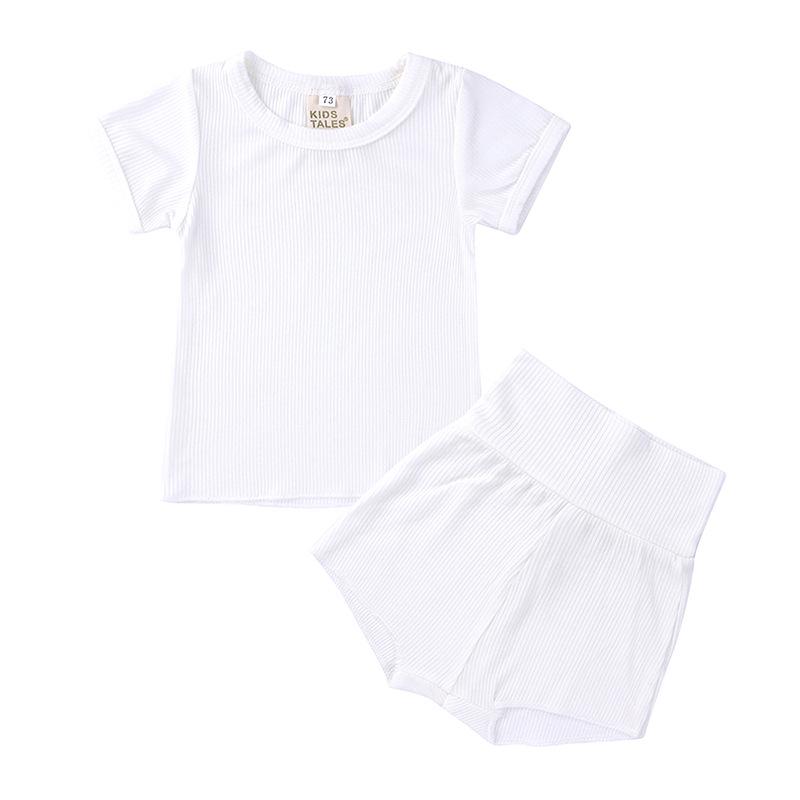 2026 Summer Korean-Style Kids' Cotton Pajama Set - Breathable, Candy Colors for Boys and Girls