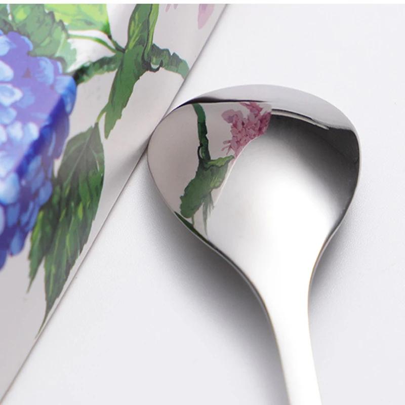 4PCS Stainless Steel Christmas Gift Spoon Fork Set Scoop Fruit Fork Coffee Spoon Cutlery Set Christmas Tree Decoration Dessert
