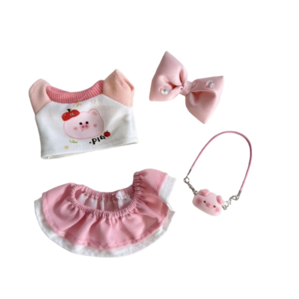 

1 набор Аксессуары для игрушек Плюшевая кукла Labubu Наряд Коллекция Мини Хлопковая Одежда для куклы Кукла для переодевания розовый