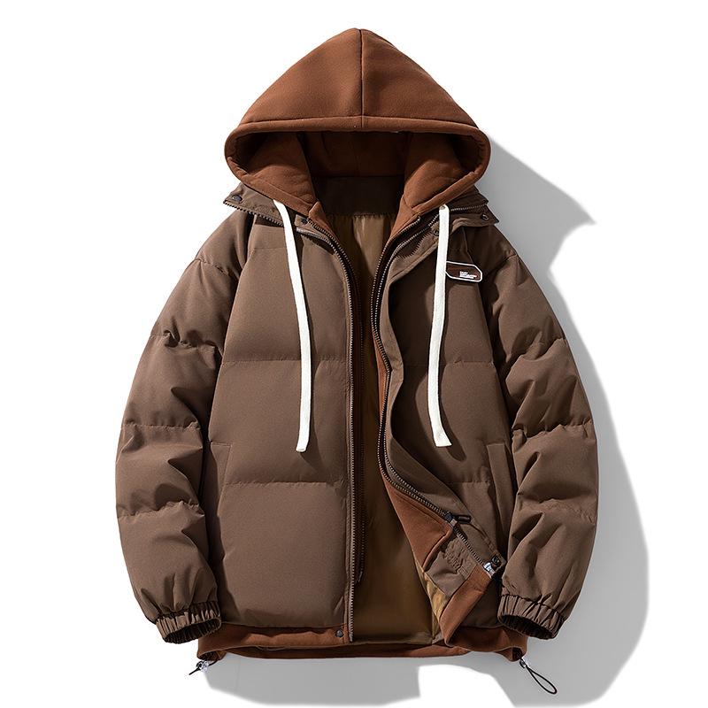 Unisex Trendy Two-Piece Style Winter Cotton Jacket - Loose Fit, Warm, Hooded, Ideal for Couples.