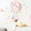 Cartoon Elephant Bunny Hot Air Balloon Wall Stickers, Removable Nursery Kids Room Entrance Wall Decor