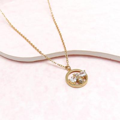 Korea Dongdaemun New Circle Bee Necklace Women's Personality and Temperament Clavicle Chain