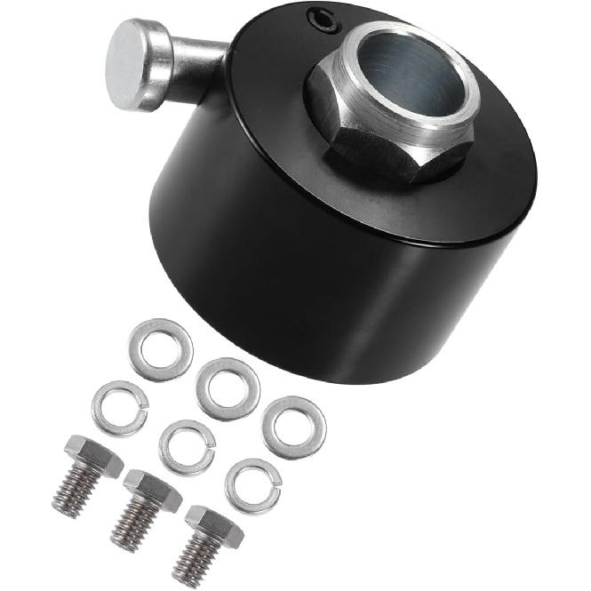 

Aluminum Alloy Steering Wheel Quick Release Disconnect 3 Holes Hub 0.27 Bore Black Auto Accessories