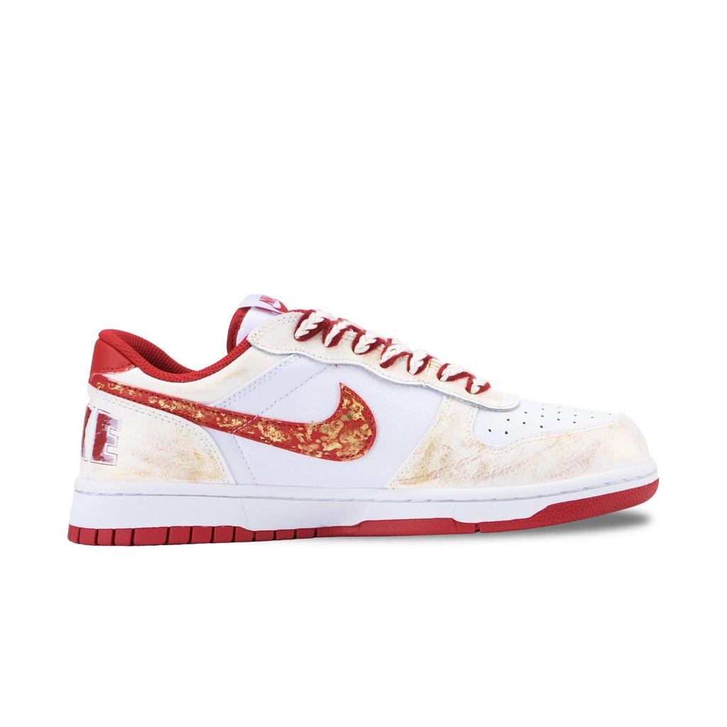 Nike Big Blush Crown Abrasion Resistant Low top Skateboard Shoes Men's White Red 355152-150(Team626- Queen)
