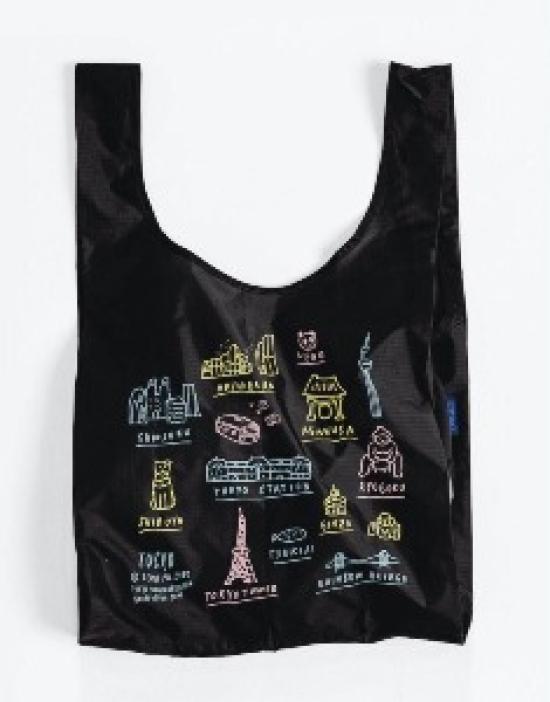 NEW BAGGU Standard Eco-Friendly Bag -Japan Limited TOKYO MAP Black