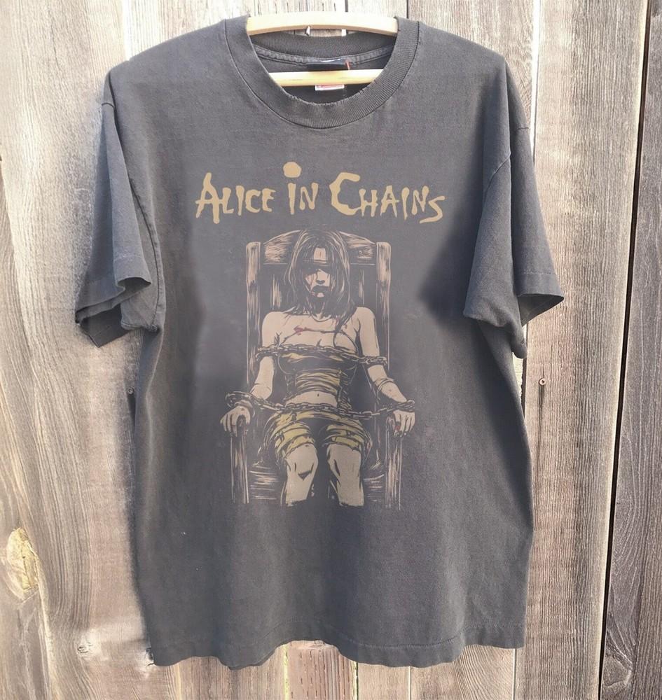 New Rare Alice in Chains Charcoal Cotton Tshirt Unisex T-Shirt XL