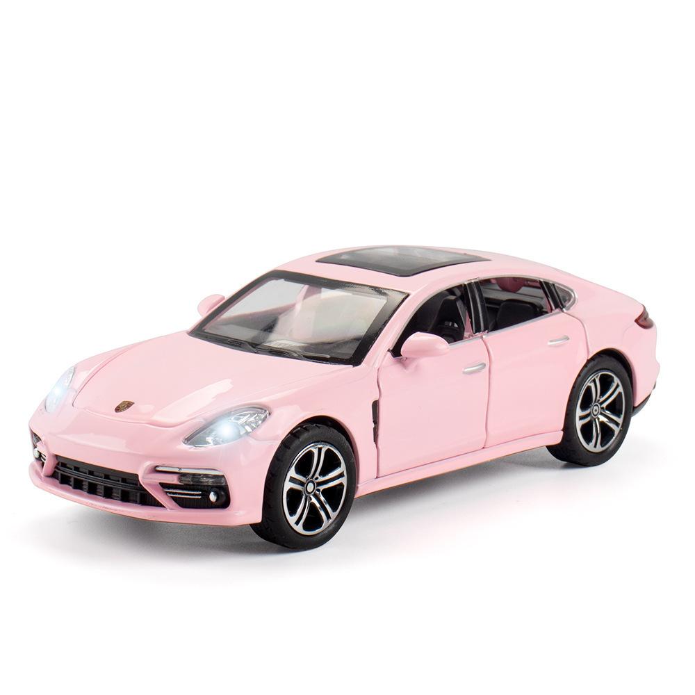 

Miniatures 1/32 Porsche Panamera Alloy Diecast Metal Model Hight Simulation Sound Light Baby Toys Computer Desktop Ornament Gift рожевий
