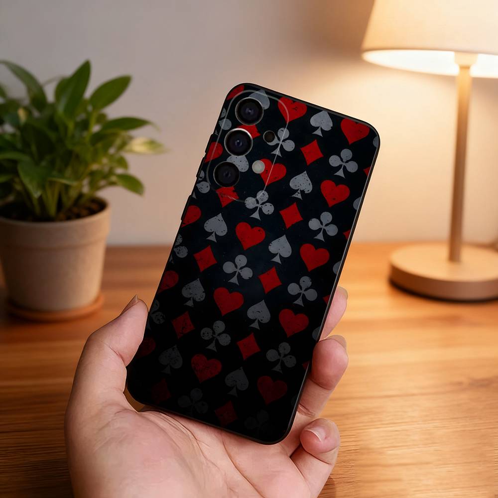 

Ace of Spades Poker Phone Case For Samsung S25,S24,S21,S22,S23,S30,Ultra,S20,Plus,Fe,Lite,5G Black Cover Samsung S235G