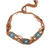 New Middle Eastern Boho Alloy Turquoise Resin Beads Weaving Knotted Ethnic Style Women's Waist Rope