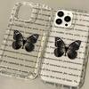 Black Retro Butterfly for Iphone17promax Phone Case 13 Apple 16/14 Pro Case 15