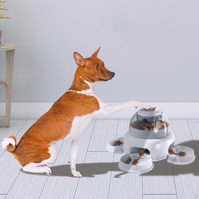 Interactive Dog Toy Teasing Food Slow Feeder Treat Dispensing with Scratcher for Indoor Cats Pets