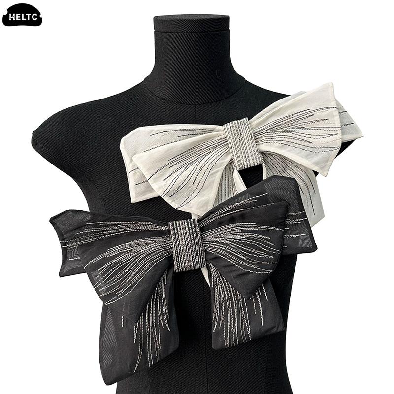 1PCS Big Chiffon Bow Brooch Pins Handmade Brooch For Clothing Wedding Party Clothes Accessories Decoration Party Ornaments Gifts