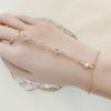 Gold Silver Color Bead Chain Bracelet For Women Trendy Ring Bracelet Hand Chain Finger Ring Slave Cuff Bracelet Mothers Day Gift
