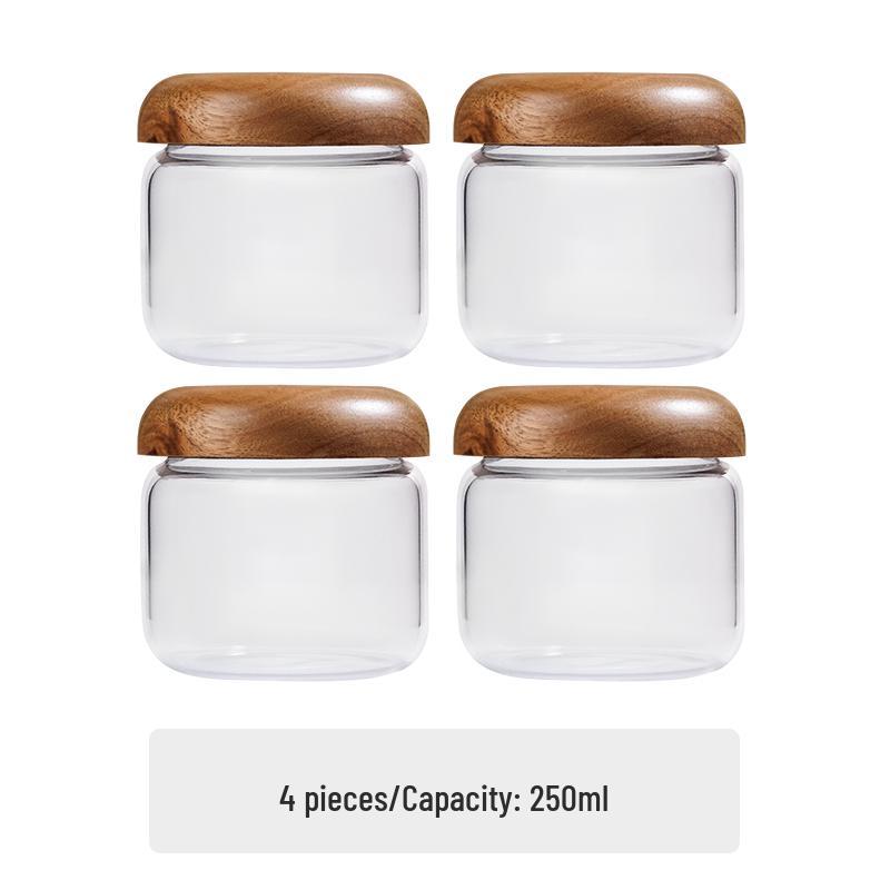 Luftdichtes Glasvorratsglas mit Holzdeckel für Honig, Kaffeebohnen, Marmelade oder Trockenwaren