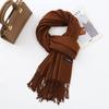 Cotton Solid Color Scarf for Women Winter Warm Wool Cashmere Scarf Autumn and Winter Women's Shawl Scarf Korean Style Atmosphere
