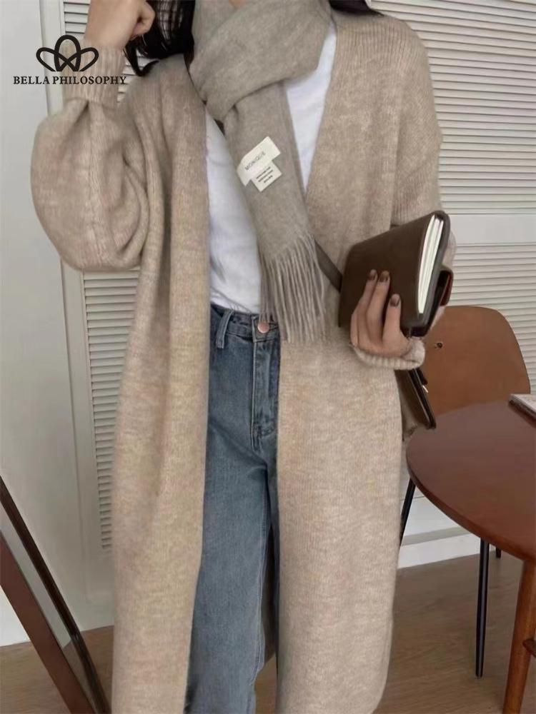 Women Fashion Long Cardigans for Autumn Casual Long Knitted Cardigan Women Sweater Coat New Cardigans Woman Clothes