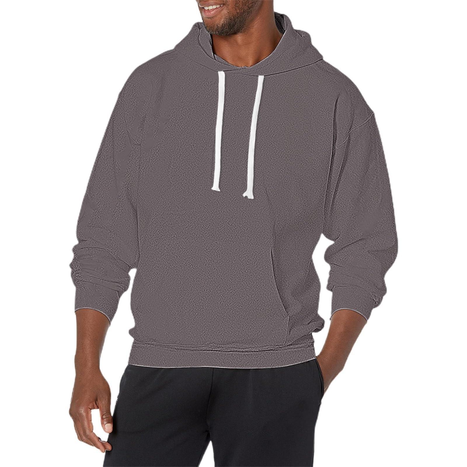 Мужская повседневная уличная однотонная толстовка с капюшоном и длинным рукавом XL 3298₽