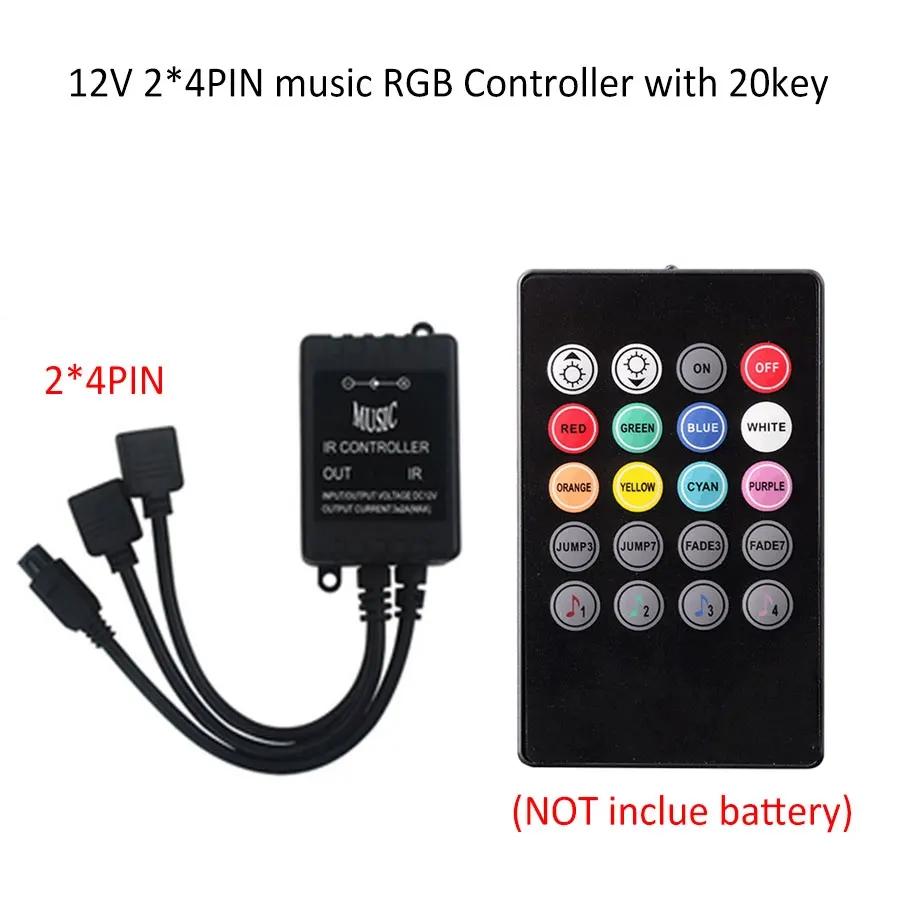 

Музыкальный RGB-контроллер постоянного тока 12 В, 20/23/40 клавиш, ИК-пульт дистанционного управления, встроенный микрофон, датчик звука для светодиодной ленты 5050 SMD RGB