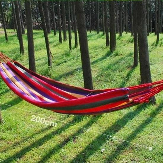 Outdoor Canvas Rope Hammock Single