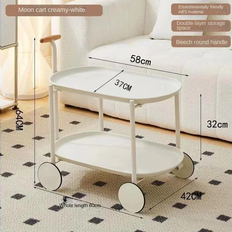 Nordic Coffee Tables Home Furniture Mobile Living Room Tv Stands Sofa Side Table Storage Carts Creative 2 Deck Tea Tables Mesas