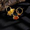 Phoenix Red Gem Silver- and Gold-Plated Women's Ring with Modern Chinese Style