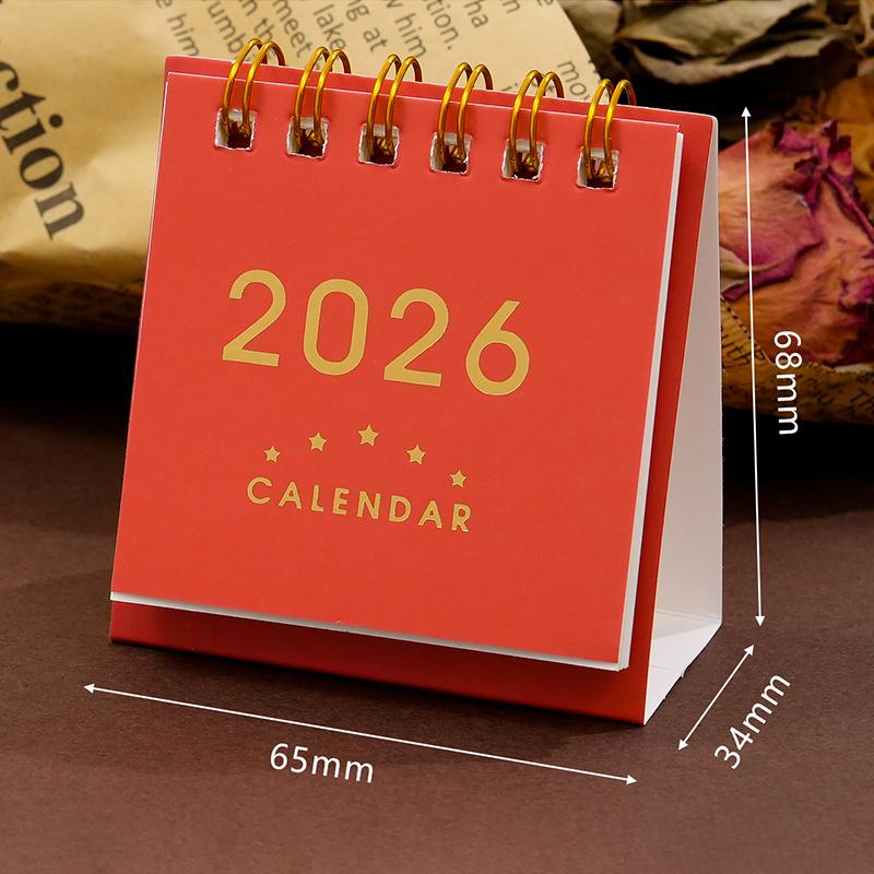 2026 Pferdejahr Mini Schreibtischkalender Einfacher Tragbarer Spiral-Monatskalender Planer Büro- und Heimdeko