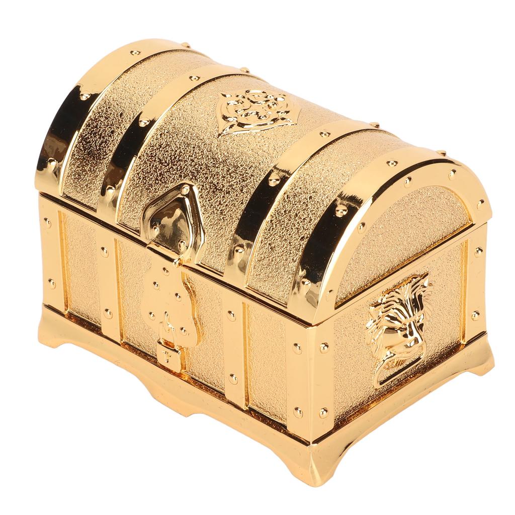 Vintage Jewelry Box Gold Color Retro Style Zinc Alloy Scratch Proof Small Jewelry Box for Rings Earrings Necklace S