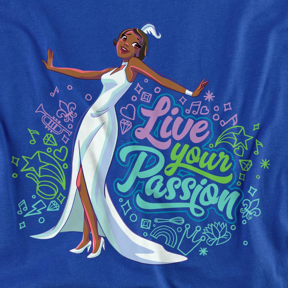 The Princess and the Frog Unisex Adult Live Your Passion Tiana T-Shirt