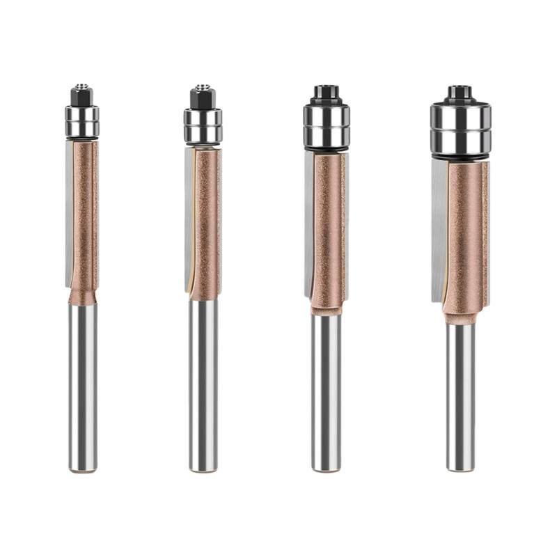 

4pc Wood Trimming Shaping Cutter Set with Twin Sphere Bushings Tall Efficiency Metal Face Polishing Christmas star Decorative Molding Work