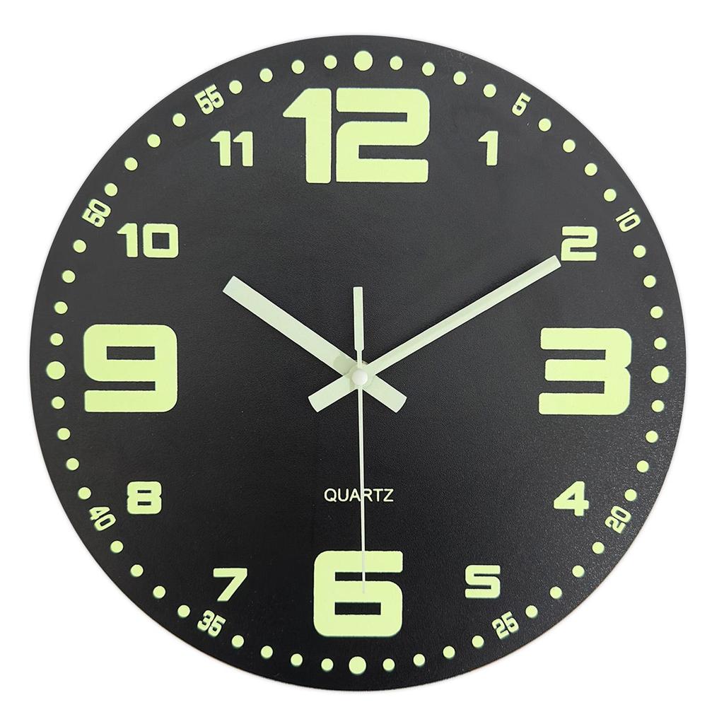 12" Luminous Silent Quartz Wall Clock - Creative Wooden Design for Living Room