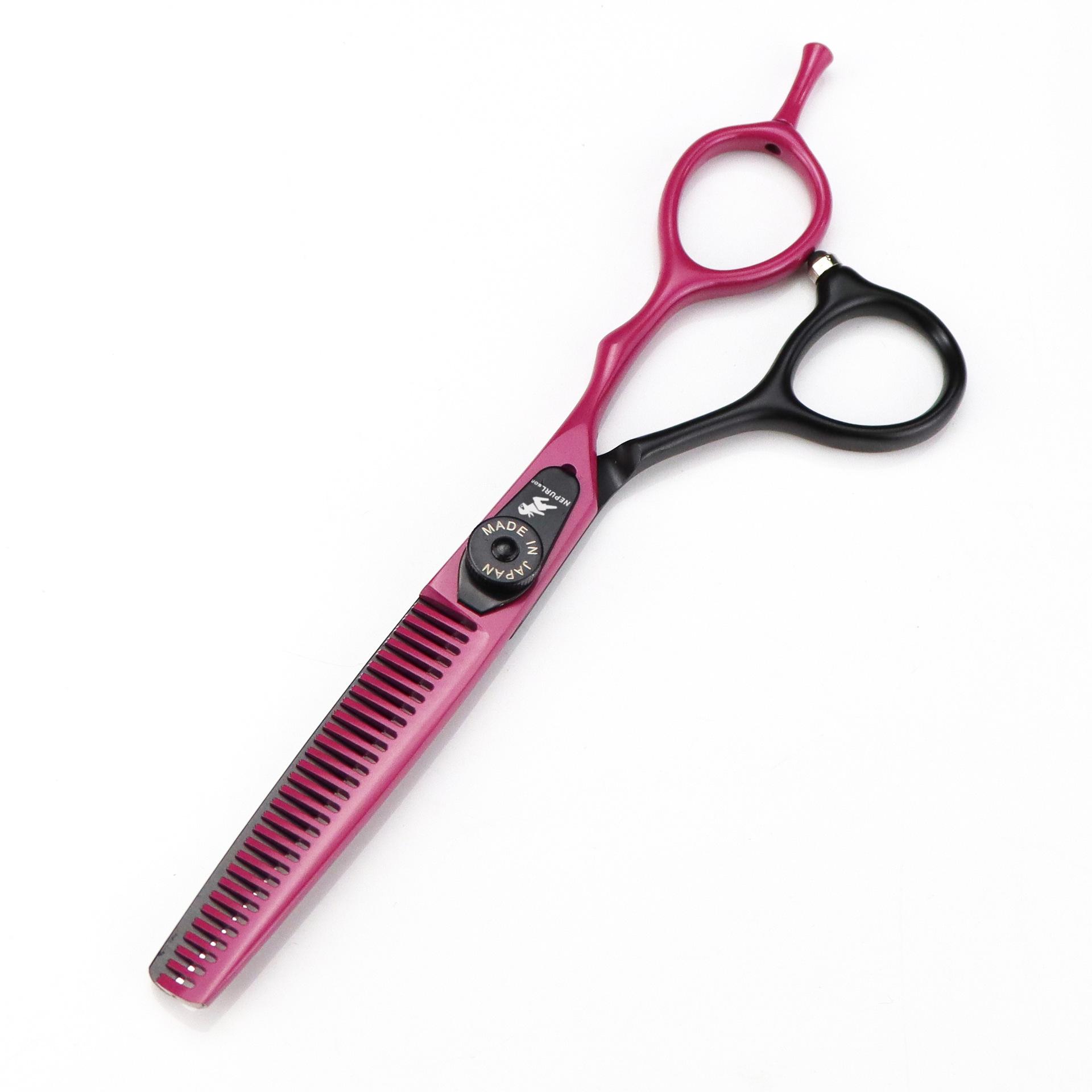 6.0 Napson HL-01 Black Red Hairdressing Scissors: Barber, Straight, Bangs, Thinning
