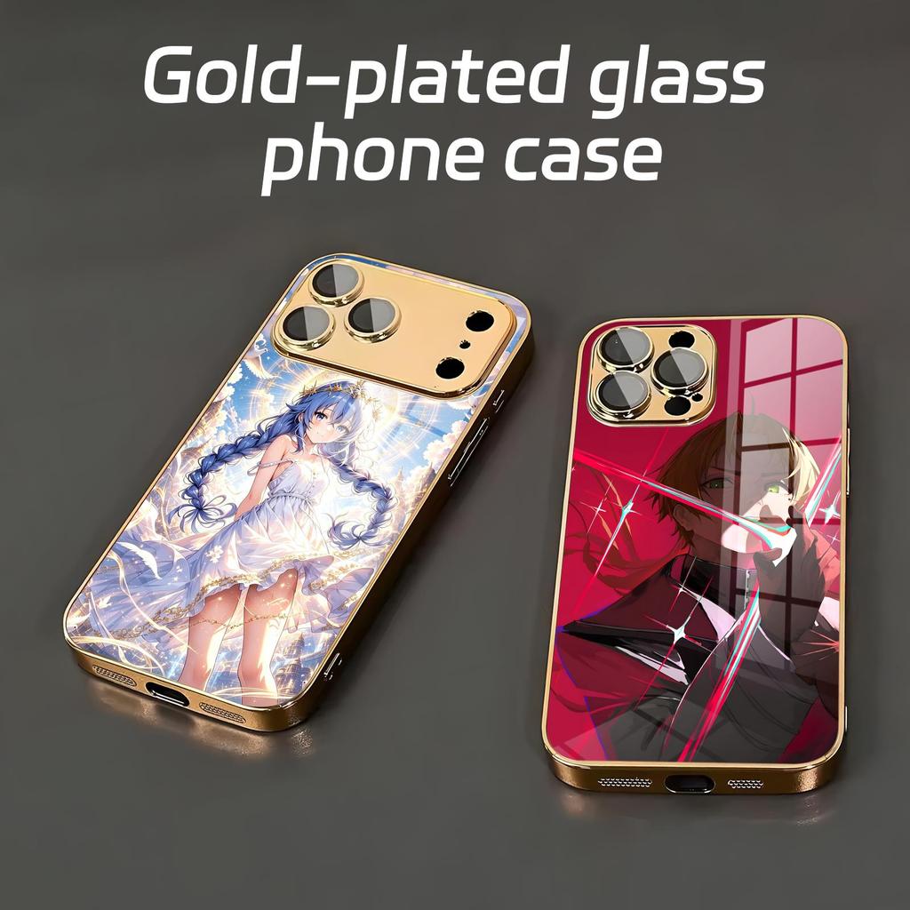 Mushoku Tensei Phone Case For iPhone17 16 16e 15 14 13 12Plus Mini Pro Max Electroplated glass Phone Case