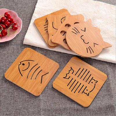 Mantel Individual de Madera de Dibujos Animados Aislamiento Térmico Mantel Individual Antideslizante para Cacerola Mantel Individual Mantel Individual para Taza de Té