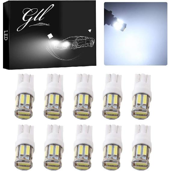 Grandview T10 194 168 921 W5W White LED Interior Lights Bulb Car Replacement Lights Truck License Plate Front Rear Sidemarker Light Dome Map LED