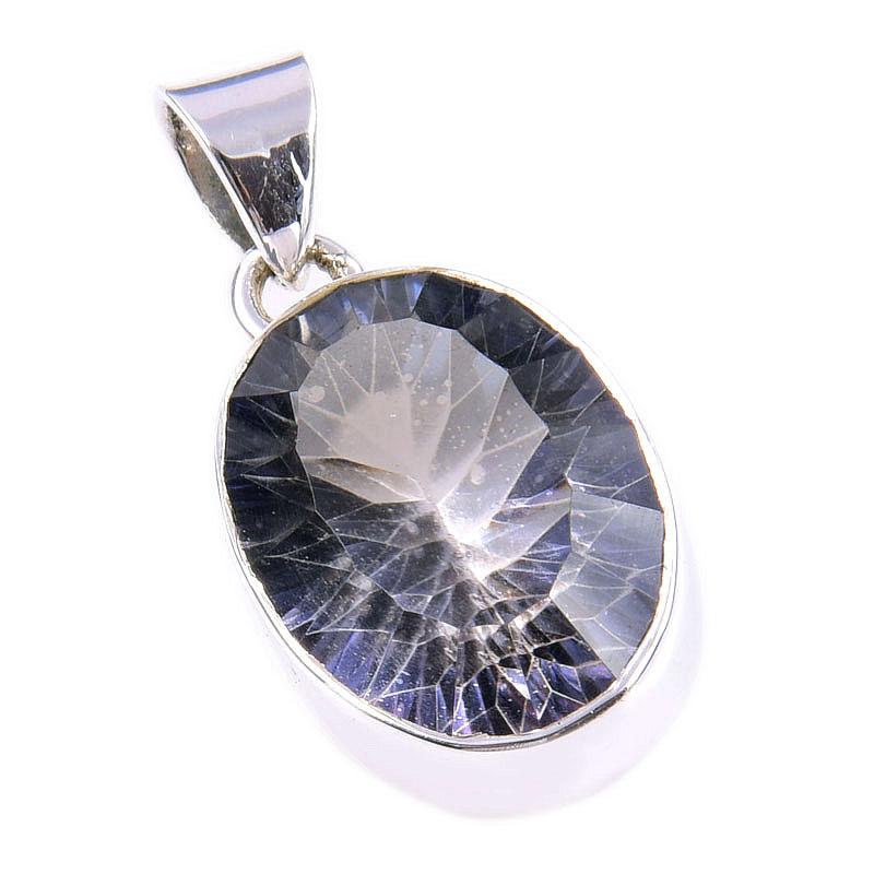 Natural Mystic Topaz Gemstone 925 Solid Sterling Silver Gift Pendant 1.25" b1H43