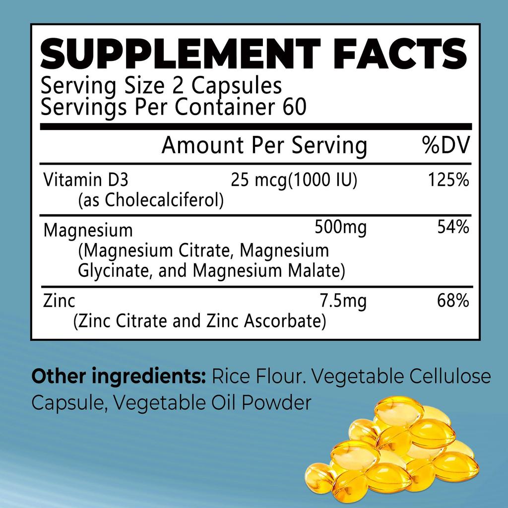 Airboy - 500mg Magnesium Glycine Capsules - For Immune System, Bone and Joint Health, and Nervous System Health