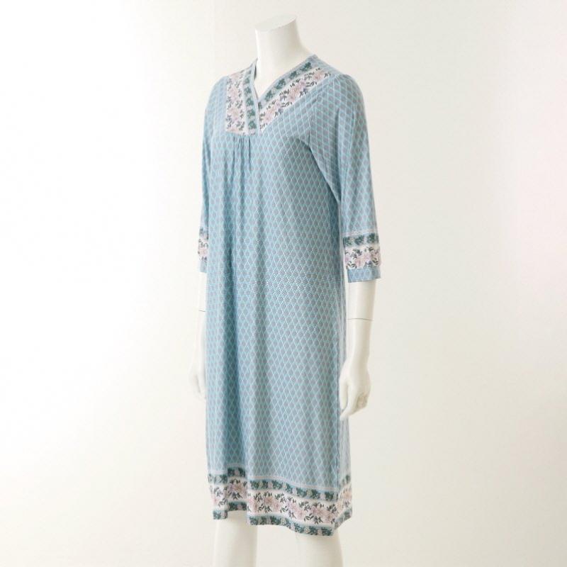 Wrinkle Free Border Floral Print Polyspan Dress Vev3922l