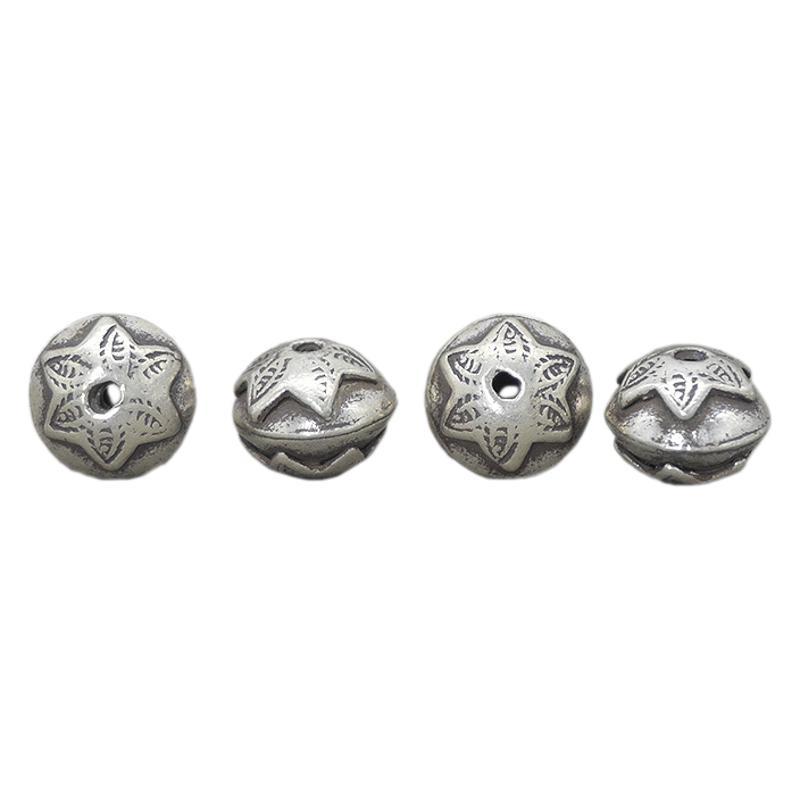 Handmade Thai Sterling Silver Antique Bead String Bracelets - DIY Jewelry with High-End Feel