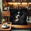 1pc Bernese Mountain Dog Puppy Pillowcase - Soft Comfortable Polyester Short Plush Fabric, Single-Sided Print, 44.96 X 44.96 Cm, Machine Washable, Zip