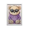 Poster Teddy Bear In Purple Hoodie Poster Teddy Bear In Purple Hoodie, 50X70 Cm, Frameless, Matte Paper 230 Gsm
