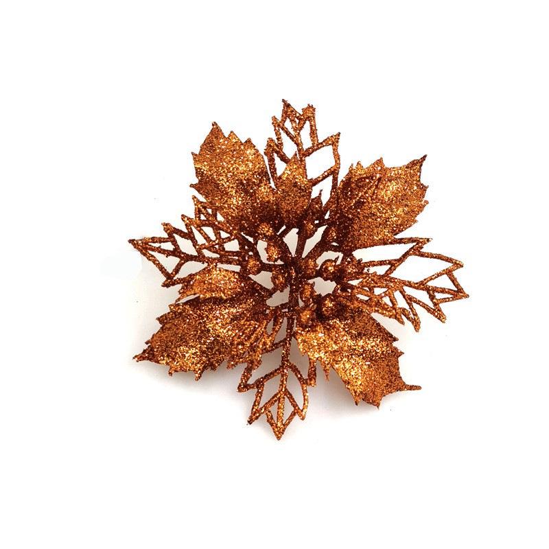 

Пуансеттия Рождественские Елочные Украшения - Праздничные Украшения с Луковой Пудрой 15 cm бронзовый