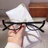 Women's Half Frame Cat's Eye European and American Retro Fashion Anti-blue Glasses Internet Celebrities Plain and Thin Advanced Flat Glasses