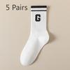 5 Pairs of Women's Spring and Summer New Trend Pure Cotton Sports Tube Socks