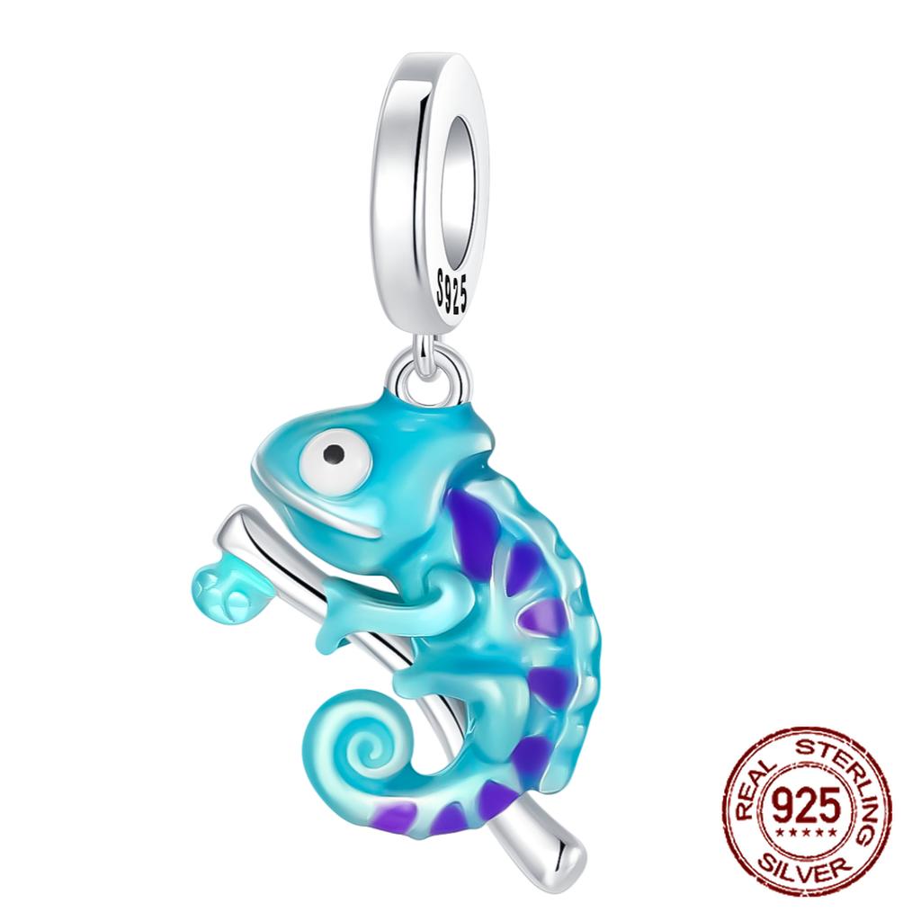 925 Silver Statue of Liberty Chameleon Skull Puppy Pendant Charm for Women DIY Jewelry Gift Fit Original Bracelets