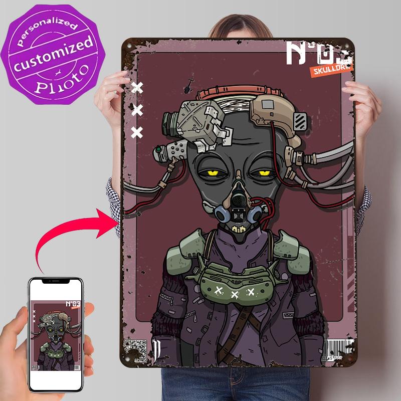 ALIEN Project N Personalized D Textured Metal Poster Wall Art Vintage Tin Signs for Interior Decoration Living Room Wand Deko