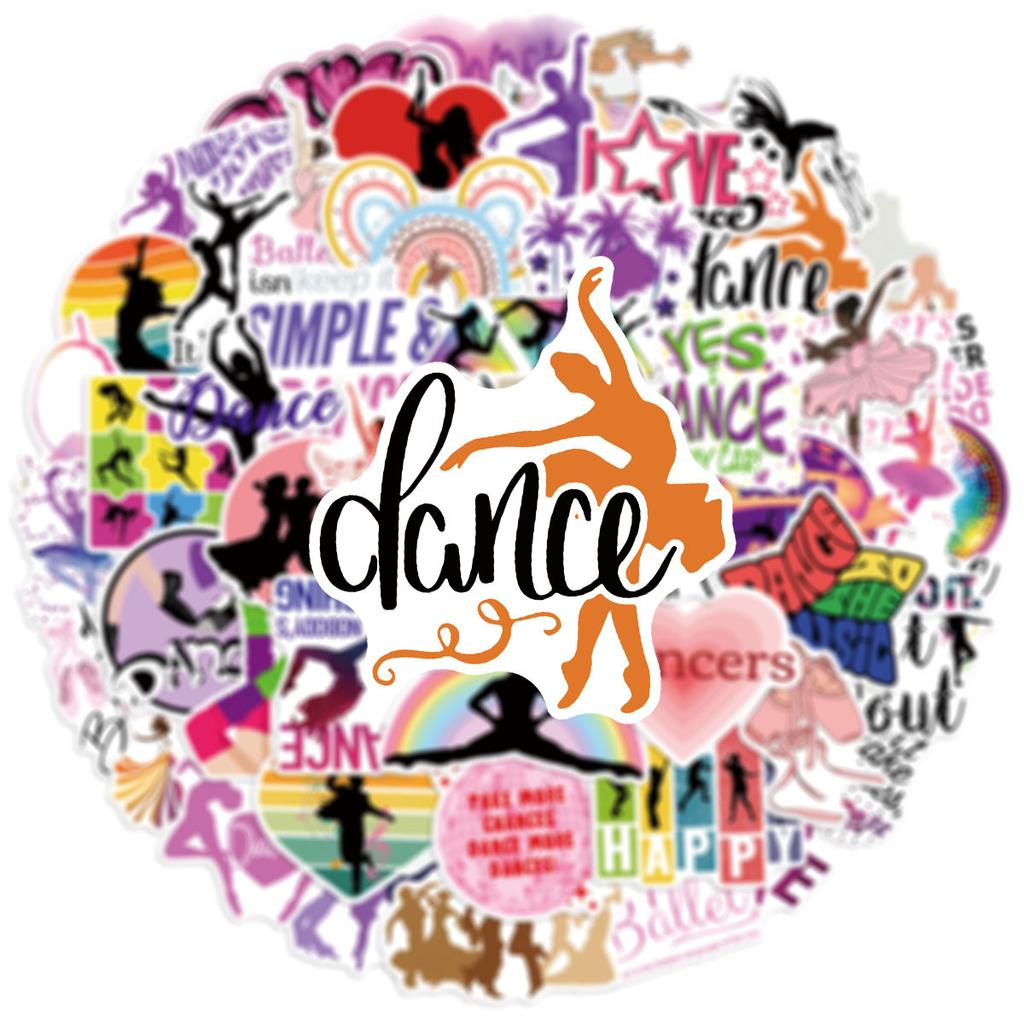 50pcs Graffiti Dance Stickers Dancing Decals for DIY Decor Phone Laptop Scrapbook Stationery Water Bottle Guitar