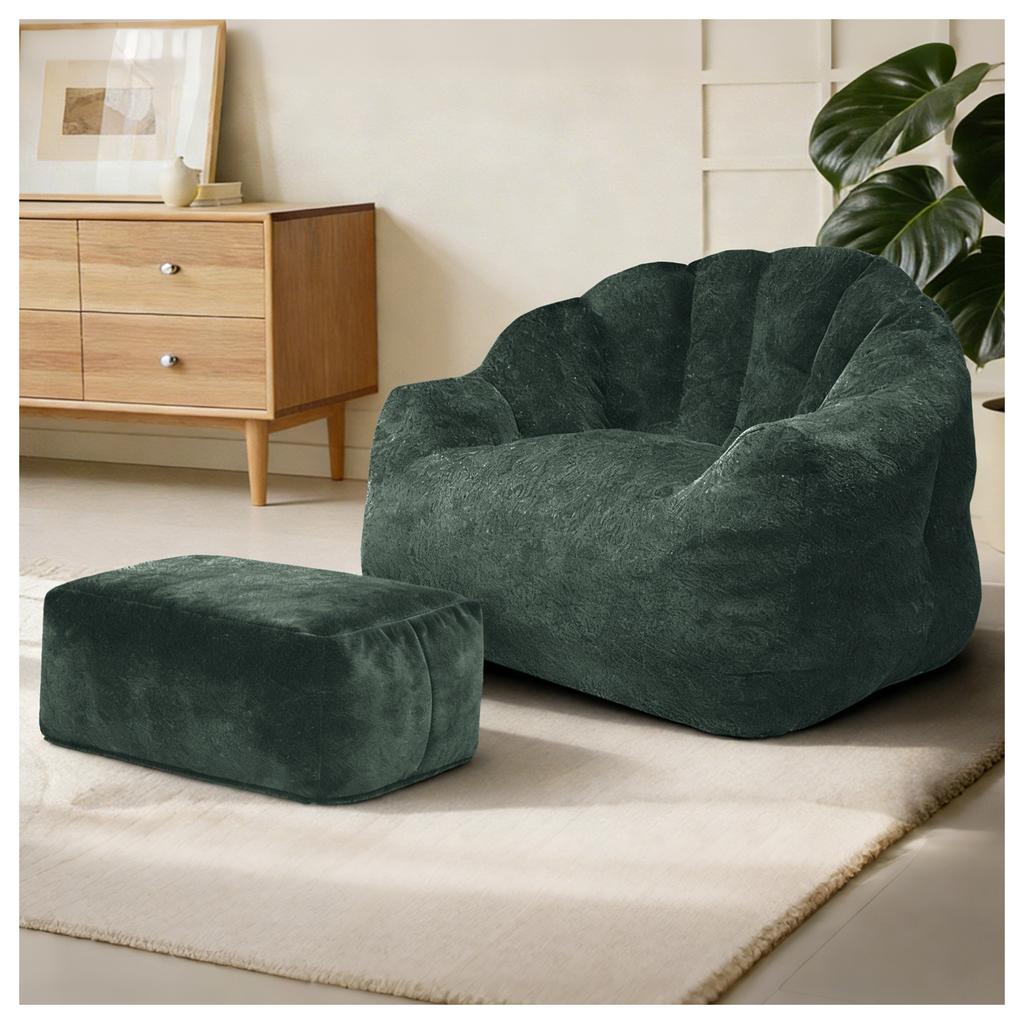 Bear Paw Single Sofa with Ottoman– Elevate Your Relaxation Space