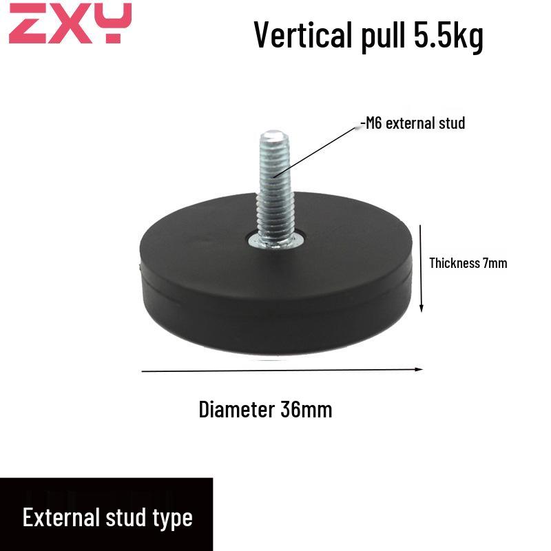 36mm Gummiummantelter Neodym-Magnet-Topfbasis - Stark, Bunt, Runder Magnet