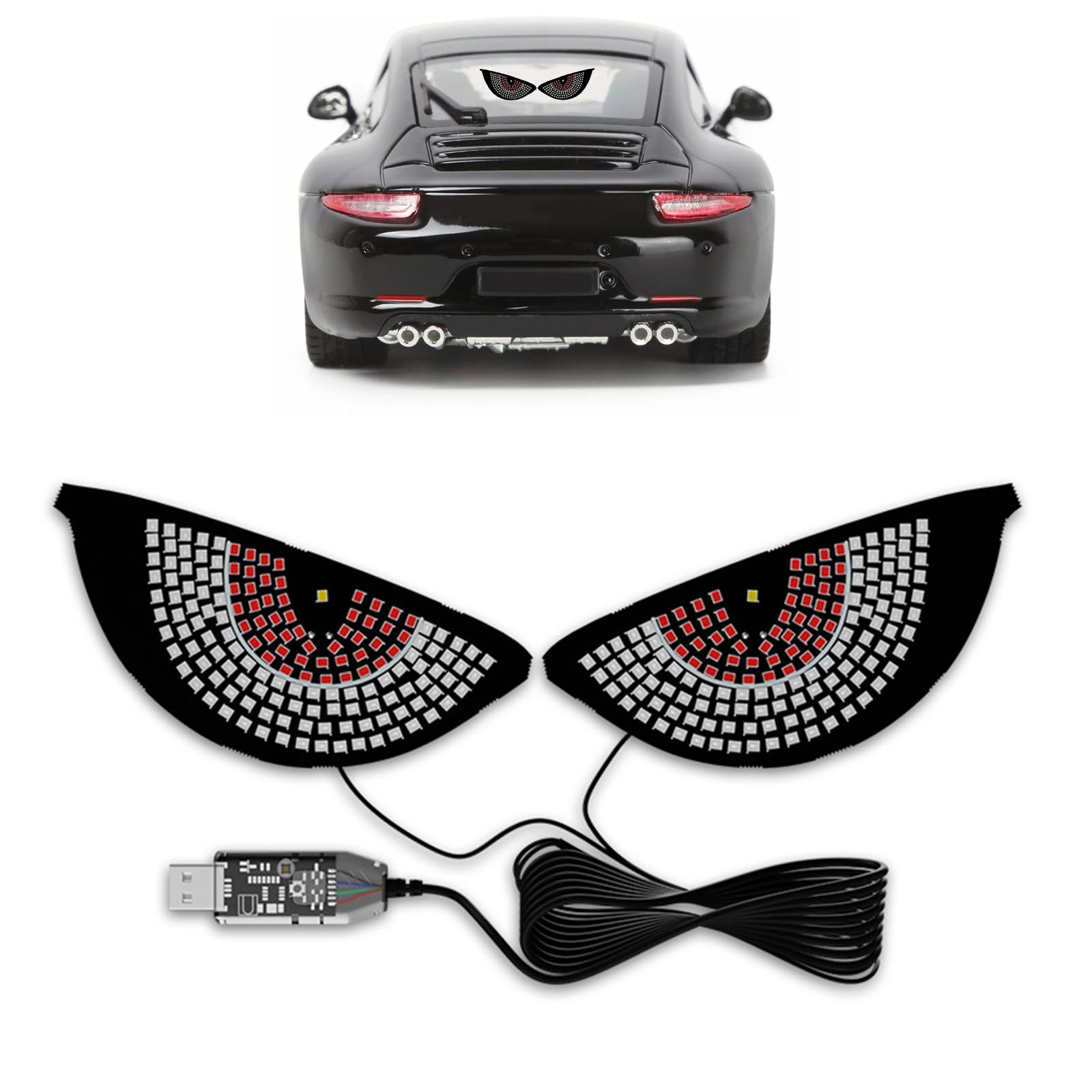 

TVETE Автомобильный светодиодный свет Дьявольский глаз , USB, Дьявольский глаз, Крутая RGB лампа 11