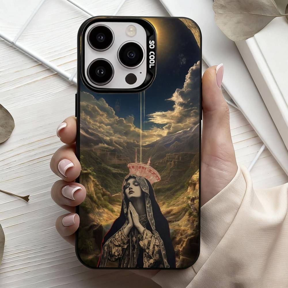

Virgin De Guadalupe Phone Case For iPhone17,16,15,14,13,12,11 Plus,Pro Max Black Candy silver phone case iPhone16se4